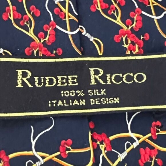 NWOT Rudee Ricco Italian Design 100 Silk Tie 3 75 Width - Picture 4 of 4